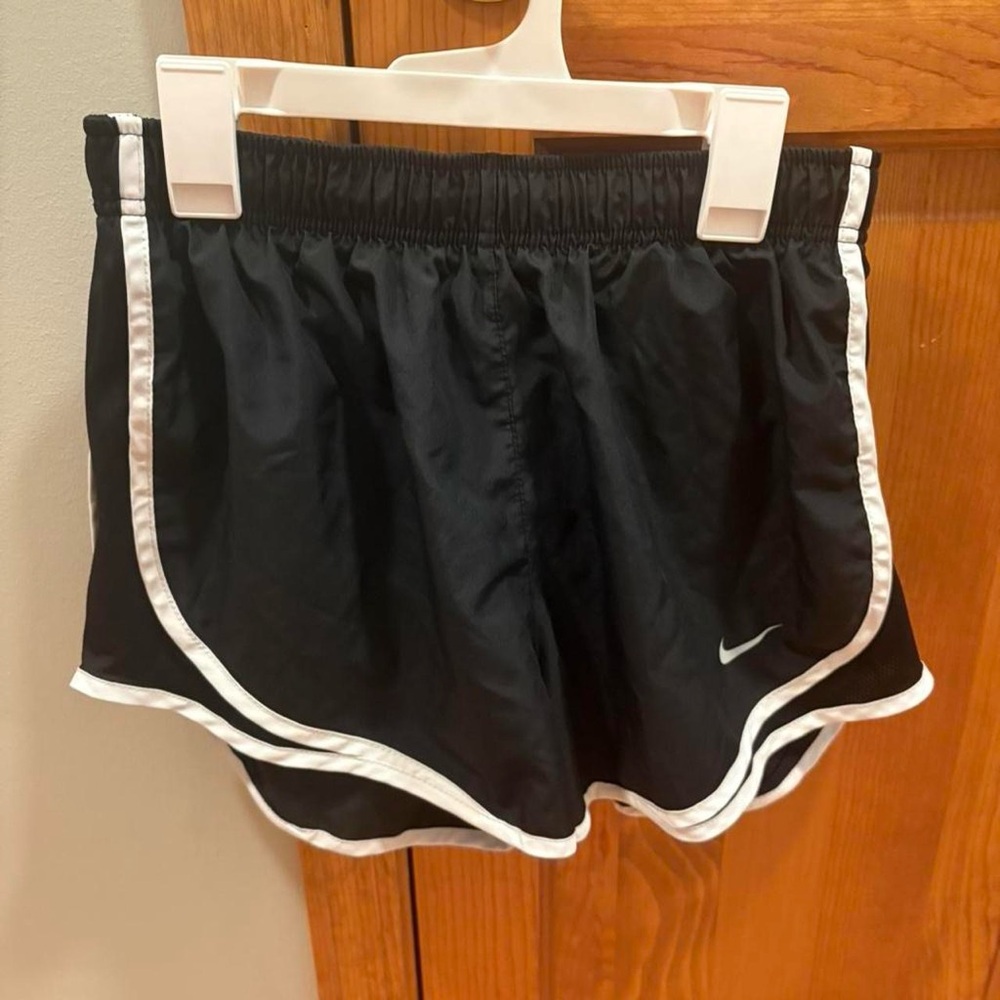 Nike Women's Black and White Athletic Shorts